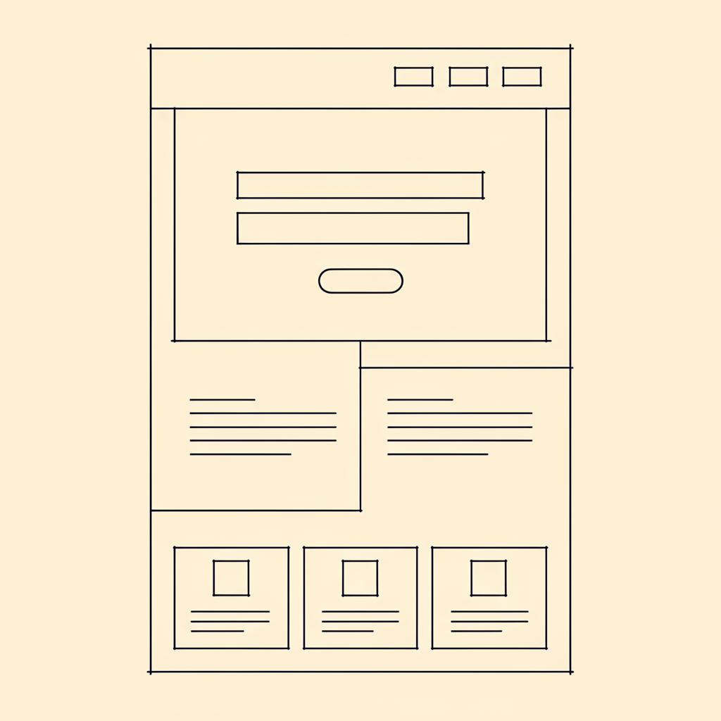 Hand-sketched 12-column layout grid